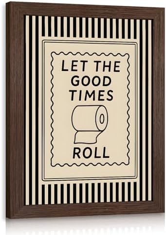 Cyebmo Funny Bathroom Wall Art, Let The Good Times Roll Toilet Paper Wall Decor by Unknown