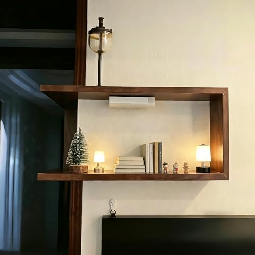 Ebrima Floating Corner Shelf, Wooden Wall Mounted Corner Display Shelf - Image 4