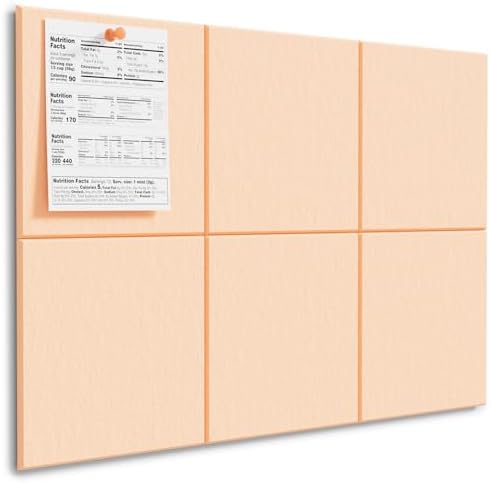 MaxGear Felt Bulletin Board 36" x 24", Peach Beige Felt Wall Tiles Push Pin by MaxGear