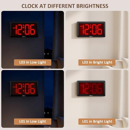 Soobest 9.5 Inch Digital Wall Clock Battery Operated, LED Large Display - Image 6