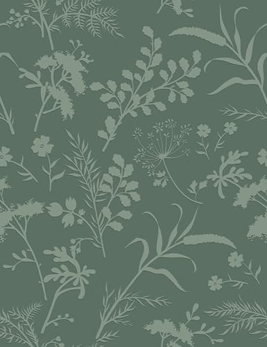 Heroad Sage Green Peel and Stick Wallpaper Boho Floral Contact Paper by HeroadBrand