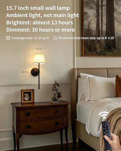 KDG Black Cordless Wall Sconces Set of 2 - Image 2