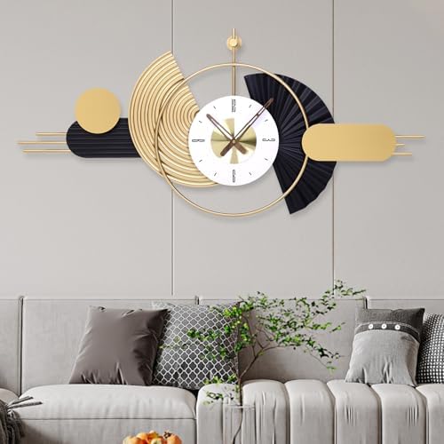 39x18 Inch Modern Decorative Wall Clock Battery Operated, Unique Silent - Image 4