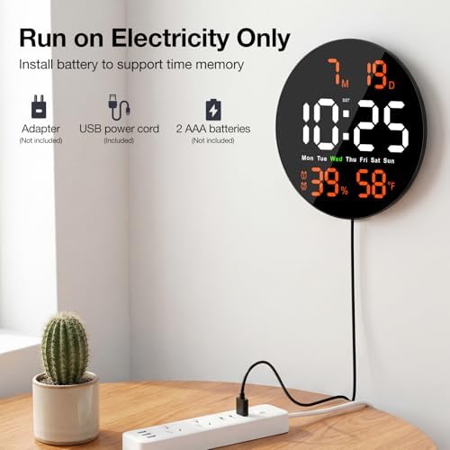 10" Electric Digital Wall Clock - Image 4