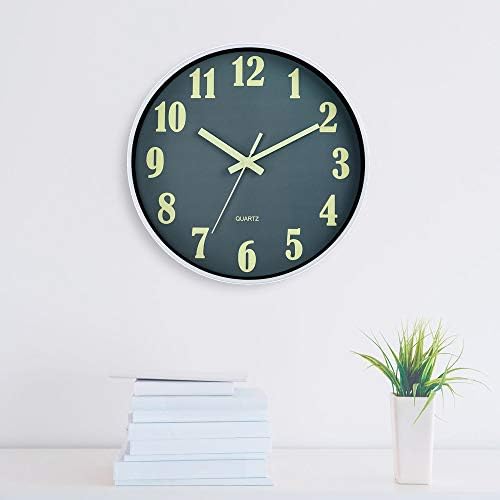 JoFomp Glow in The Dark Clock, 12 Inch Modern Silent Non Ticking Wall Clocks - Image 3