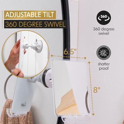 Luxo Shower Mirror Fogless for Shaving, Shower Shaving Mirror - Image 5