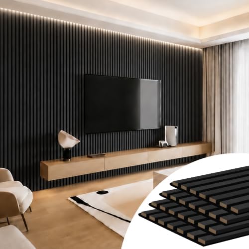 Acoustic Wall Panels, 93.2" x 12" Wood Slat Wall Panel by AssemWall