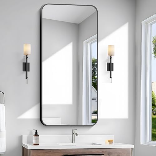 BONEWEI 24x48 inch Bathroom Mirror, Wall Mounted Bathroom Frame Vanity Mirror - Image 2