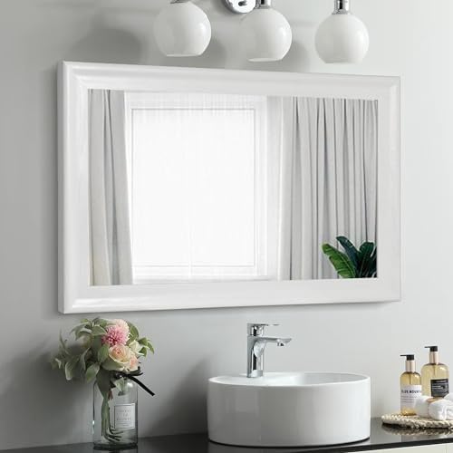 Tanmicoshomy White Framed Bathroom Mirror 20x30 Inch - Image 6