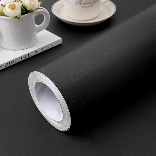 15.7" x 236.2" Black Wallpaper Self Adhesive and Removable Peel and Stick by practicalWs
