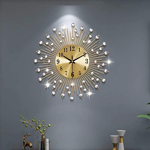 Large Wall Clocks for Living Room Decor Modern Gold Silent Clock by CreativeWallClock