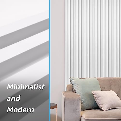 Art3d 96 x 6 Inch WPC Wood Diffuser Slat Wall Panel, Matte White - Image 6