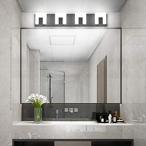 Aipsun 4 Lights Modern Black Vanity Light Up and Down Black Bathroom Lighting - Image 3