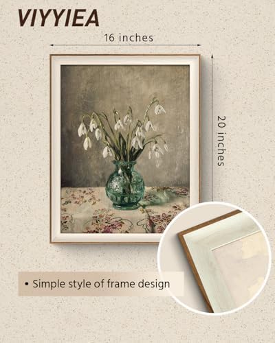 VIYYIEA Framed Snowdrop Flower Canvas Wall Art - Image 5