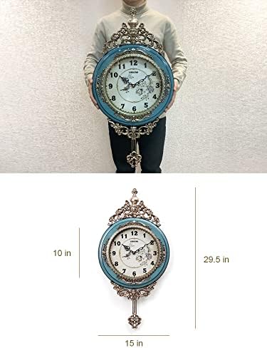 SHISEDECO 29.5" Large Vintage Antique Grandfather Pendulum Wall Clock - Image 6