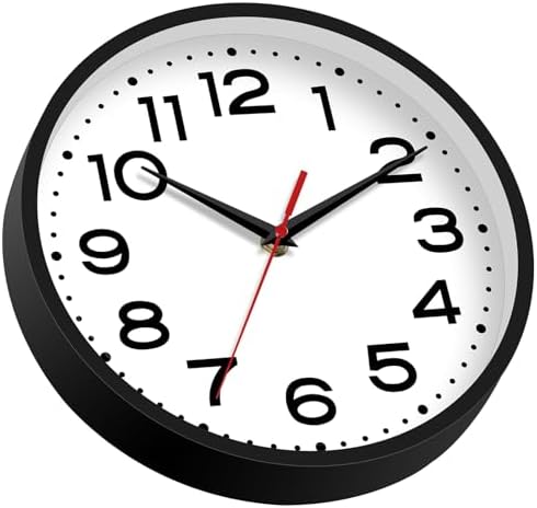 Roymnie 18 Inch Wall Clock, Battery Operated Silent Non Ticking Black - Image 6