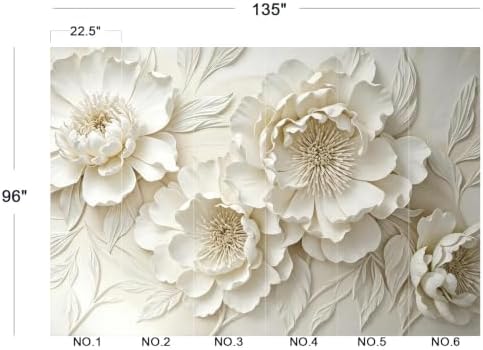Elegant 3D Embossed White Floral Wallpaper Peel and Stick - Image 5