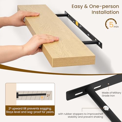 20inch Floating Shelves for Bathroom, 6.7" Deep Wall Shelves - Image 6