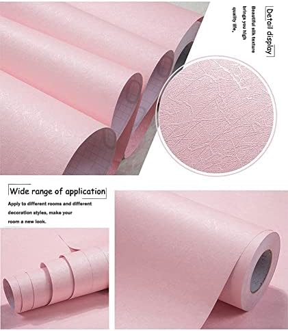 Cohoo Home Pink Wallpaper Peel and Stick Contact Paper Pink Silk 15.7”×118” - Image 4