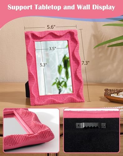 Wavy Wall Mirror, Modern Rose Pink Bedroom Decor Aesthetic - Image 4