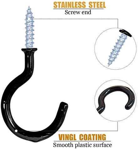 yuntop 12 Pack Vinyl Coated Ceiling Hooks, Screw-in Mug Hooks - Image 2
