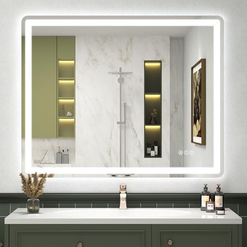 SMIROR 40x32 LED Lighted Bathroom Vanity Mirror by SMIROR