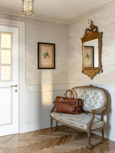 Ismoon Vintage Wallpaper Peel and Stick Beige Neutral Wallpaper 17.3in x6.56ft - Image 5