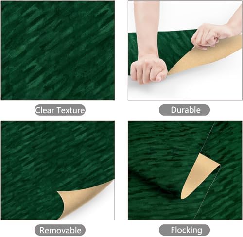 Yenhome 30"X118" Emerald Green Peel and Stick Wallpaper vintage Green Wallpaper - Image 6