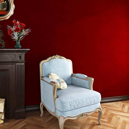 Livelynine 15.8x394 Red Velvet Peel and Stick Wallpaper Burgundy Velvet Contact - Image 2