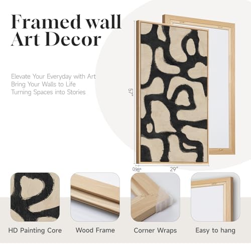 Large Framed Modern Abstract Horizontal Wall Art - Image 5