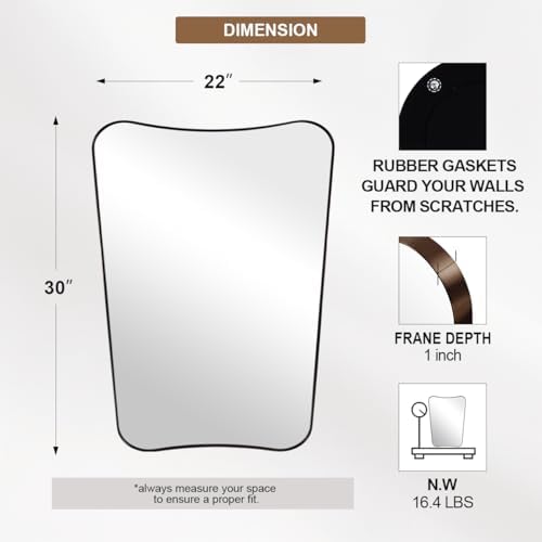 ANDY STAR Brushed Bronze Asymmetrical Mirror, Premium Stainless Steel Thin Frame - Image 2