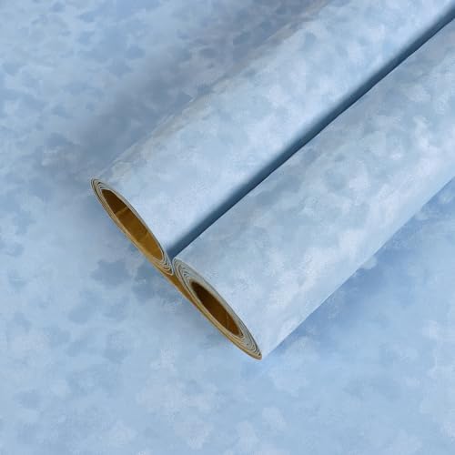 CHIHUT 12”x472” Light Blue Velvet Flocking Self Adhesive Liner Thick Soft by CHIHUT