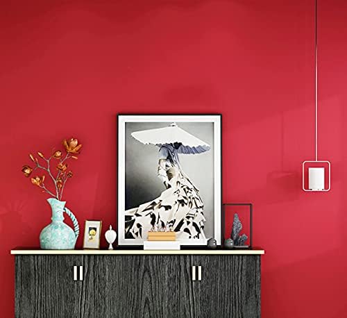 15.7" x 118" Thicken Red Wallpaper Red Contact Paper Solid Color Peel and Stick - Image 2
