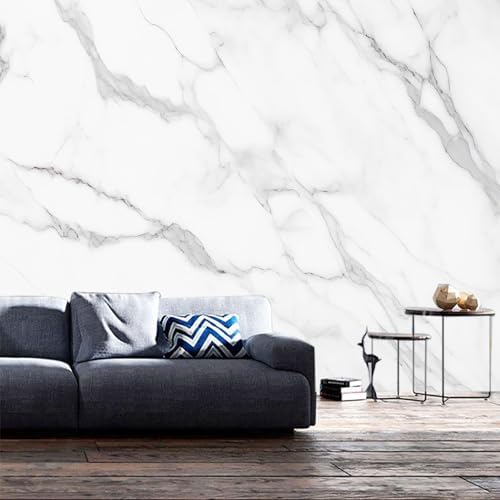 Simple White Marble-Patterned Mural Peel and stick-85"x118" - Image 3