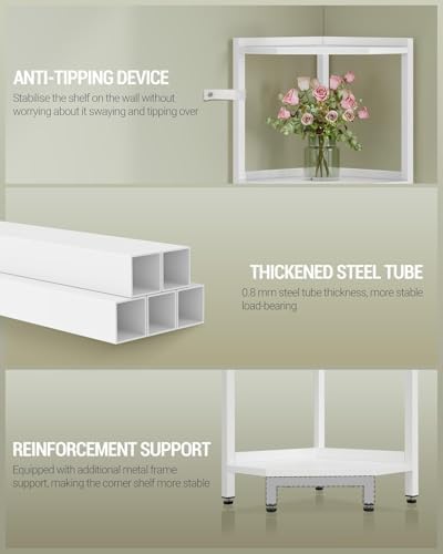 Hzuaneri Corner Shelf Stand 5-Tier Corner Bookshelf Storage Standing Shelf - Image 3