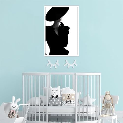 Trendy Magazine Cover Poster Black And White Fashion Women Canvas Wall Art - Image 6