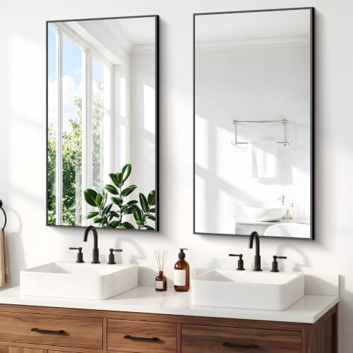 BONEWEI 20x36 inch Bathroom Mirror 2-Pack, Wall Mounted Bathroom Frame Vanity by BONEWEI