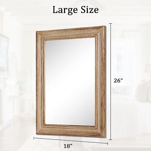 Rustic Mirror with Wood Frame Rectangular Mirrors - Image 6