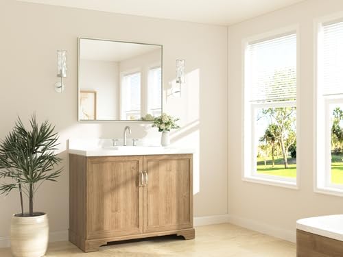 TETOTE Brushed Nickel Bathroom Mirror - Image 2