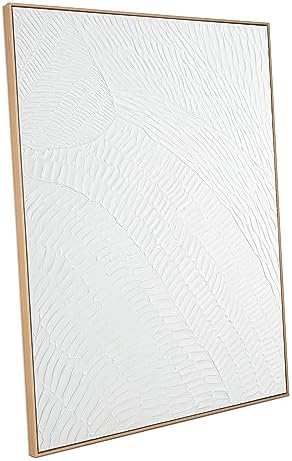 Zessonic White Geometry Abstract 3D Textured Hand-Painting Wall Art by Zessoinc