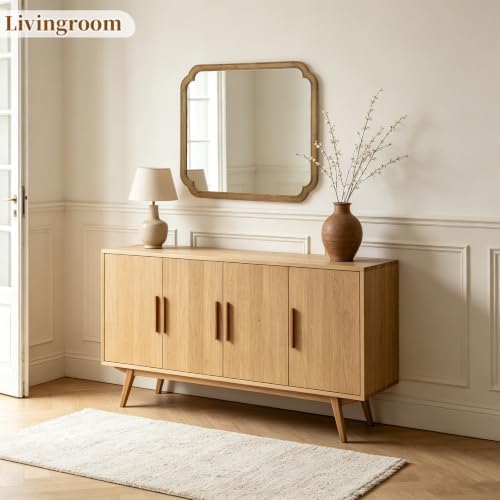 HOMECOOKIN Wood Bathroom Mirror - Image 3