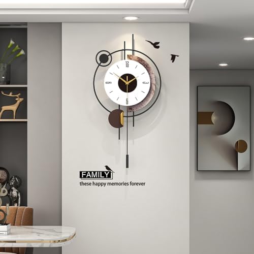 Modern Wall Clock for Living Room Decor Large Decorative Metal Silent Wall Clock by CreativeClock