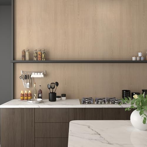 48"x196.8" Light Wood Contact Paper Textured Peel and Stick Wood Wallpaper - Image 5