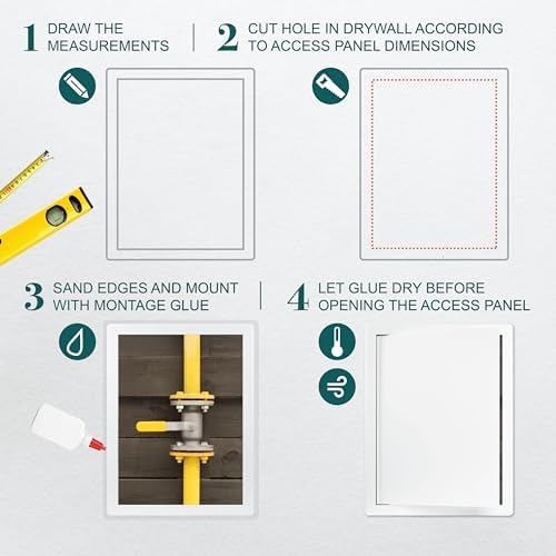 10" x 13" White ABS Plastic Plumbing Access Panel - Image 3