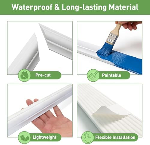 Peel and Stick Wall Molding, 4 Set 20" x 20" Pre Cut Wainscoting Panels - Image 4