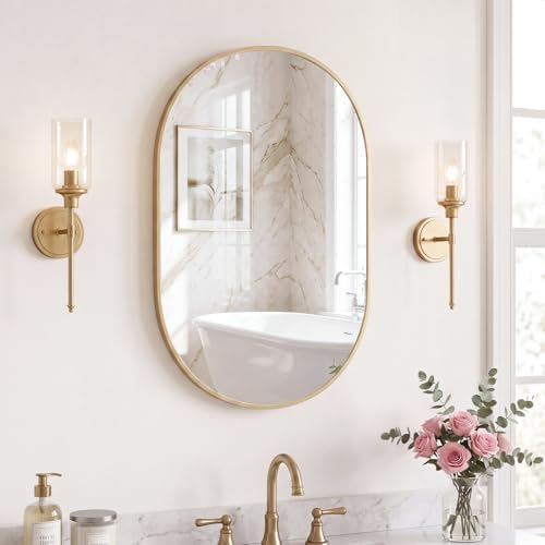 Sweetcrispy Oval Bathroom Wall Mirror, Vanity Mirror, 20x30 Inch - Image 4