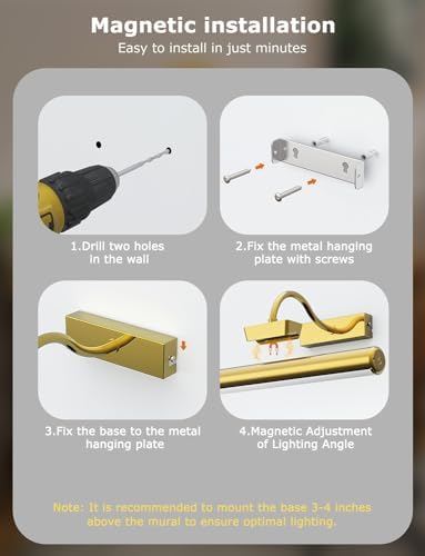 13" Wireless Picture Lights for Wall, Rechargeable Art Light - Image 7