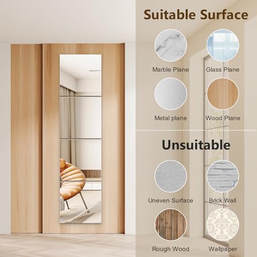 Shiftshade Mirror Wall Full Length, 12X12 Inch Unbreakable Mirror Tiles - Image 3