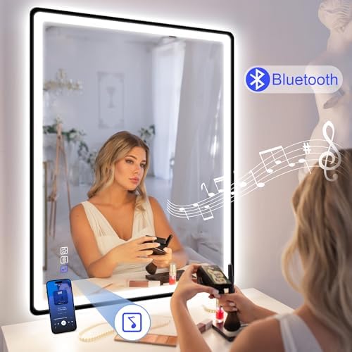 STARLEAD 40"x28" Black Frameless LED Bathroom Mirror - Image 4