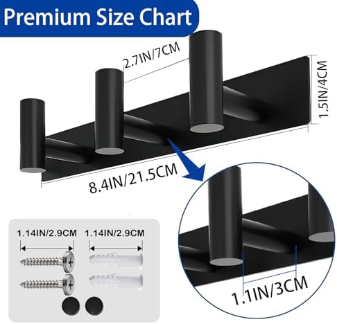 Matte Black Coat Rack Wall Mount - Image 3